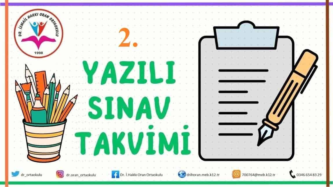 1.Dönem 2.Yazılı Sınav Takvim Açıklandı